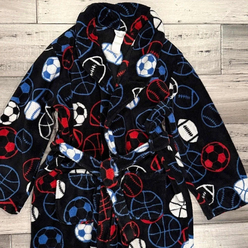 Cherokee Black and Red Fleece Robe